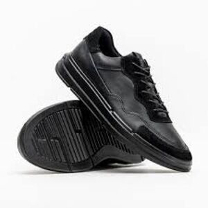 ECCO men black leather GREAT CONDITION EU 44 Sz 10 Comfort Shoe suede soft X